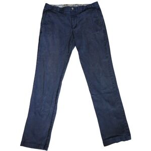 Tommy Bahama Men's Dress Pants 34x34 Navy Blue Flat Front Chinos Pima Cotton